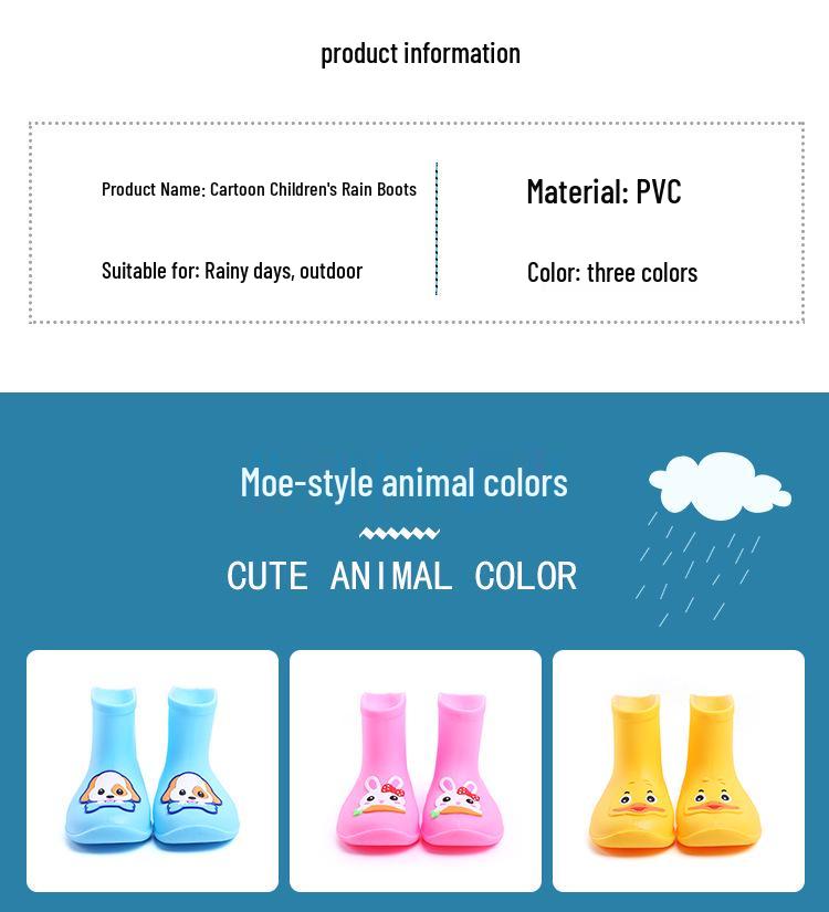 Little Duck Children's Cartoon Rain Boots - Cute Waterproof Boots for Toddlers and Kids