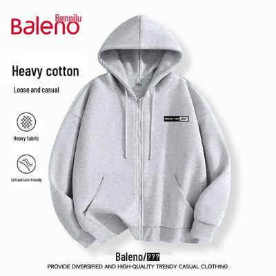 Moletom com Zíper Americano Casual Pesado Masculino Baleno