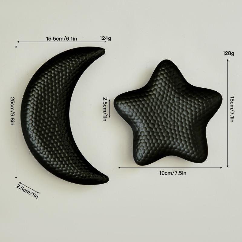 

Retro Moon-decorated Drag Plate, Iron Star-shaped Plate, Snack Plate, Dessert Plate, Living Room Plate small чорний
