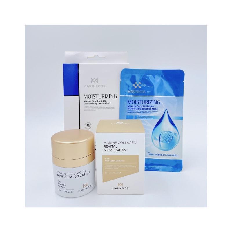 Marine Collagen Revital Meso Cream + Marine Pure Collagen Mask (Moisture) (5 Sheets)