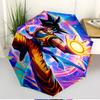 DRAGON BALL Print Automatic Open Close Umbrella, Portable Foldable Umbrella, for Outdoor Commute Camping Trip, Ideal Birthday Gift