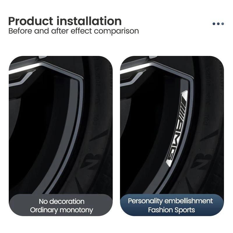 4 Pièces Autocollants Décoratifs pour Jantes de Roue de Voiture en Aluminium Pour Mercedes Benz AMG W223 W213 W206 W464 W247 W167 W166 W222 W205 W204