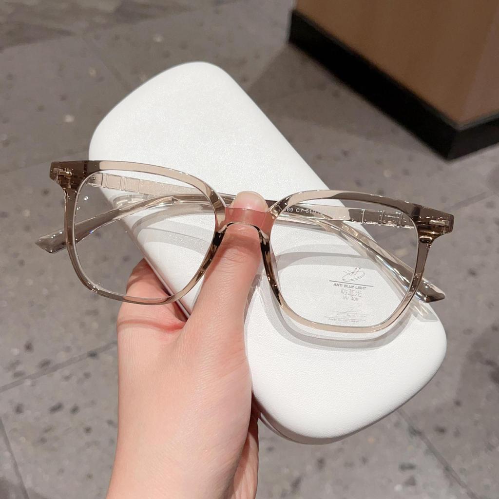 Fashion Internet Celebrity Plain Polygonal Black Frame TR90 Glasses Frame Danyang Men and Women Can Wear Myopia Glasses