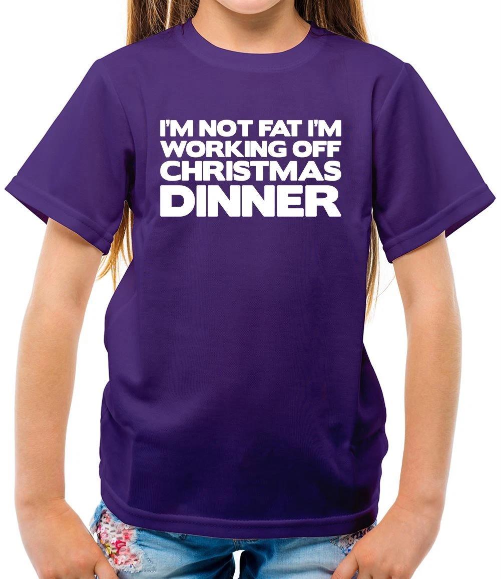

I m Not Fat Working Off Christmas Dinner - Kids T-Shirt - Turkey Love Funny 140