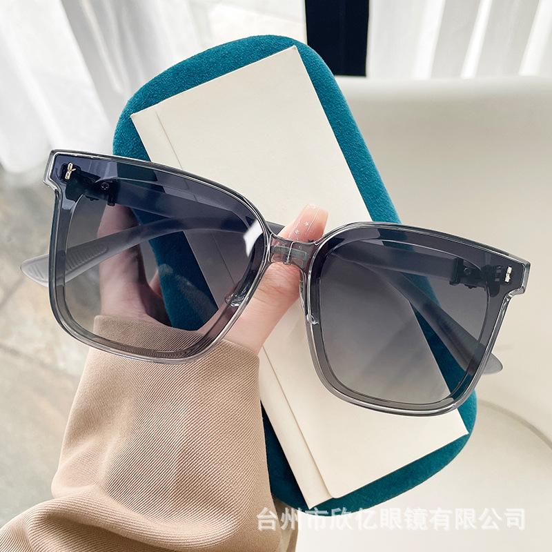 Crowe square black sunglasses women's models are suitable for square and round faces, high-end models, anti-ultraviolet sunglasses, tide