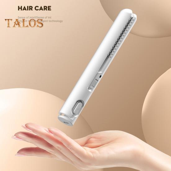 USB Mini Curling Iron 2-In-1 Dual Purpose Curling Wand Flat Iron Hair Straightener Curler Fast Heating Portable Travel Women Short Long Hair Styling