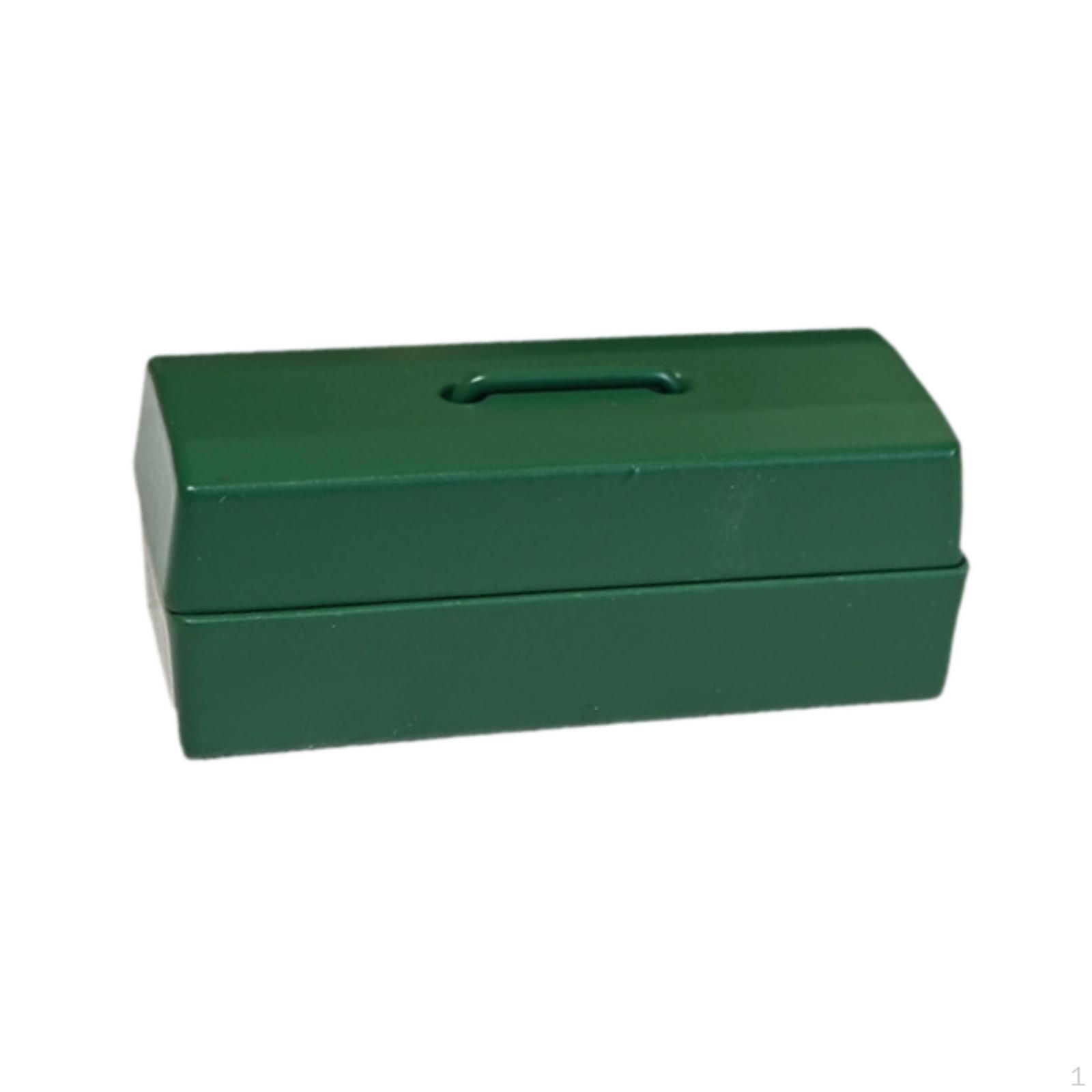 

1/12 Кукольный домик Ящик для инструментов Аксессуары Мини, Сплав, Сцена из жизни, Орнамент Микро Ландшафтный Декор зелёный