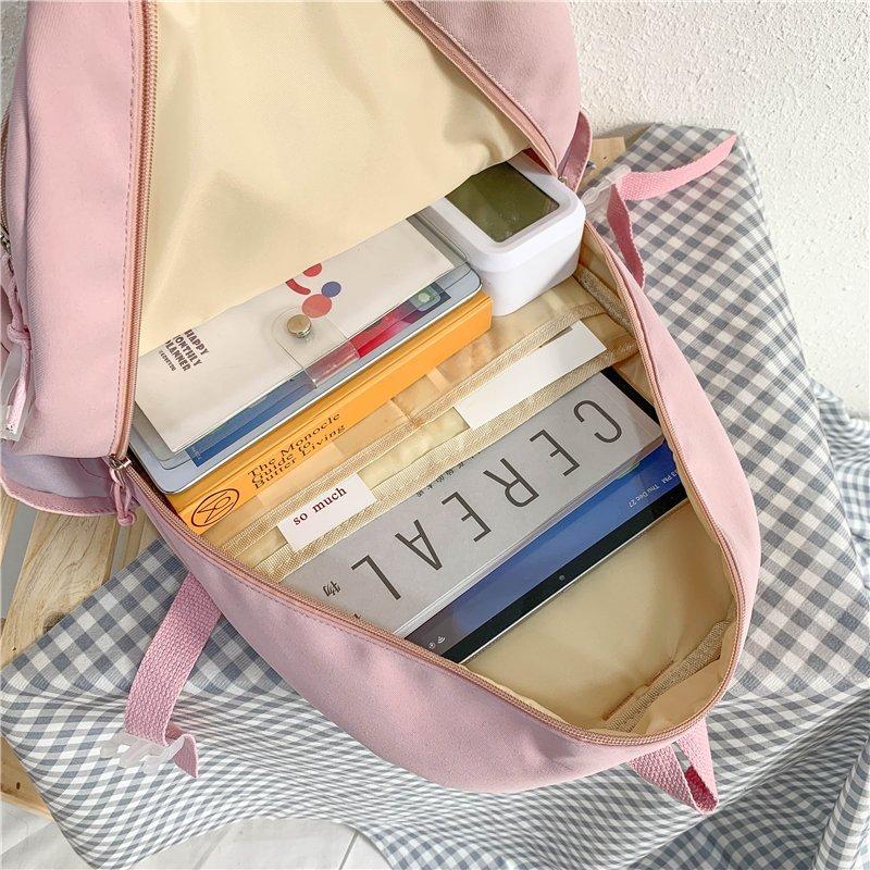 Japansk High School Jenter Ryggsekk Skolevesker for Tenåringsjenter Flere Lommer Ny Kawaii Ryggsekk Kvinner Harajuku Søt Mochila