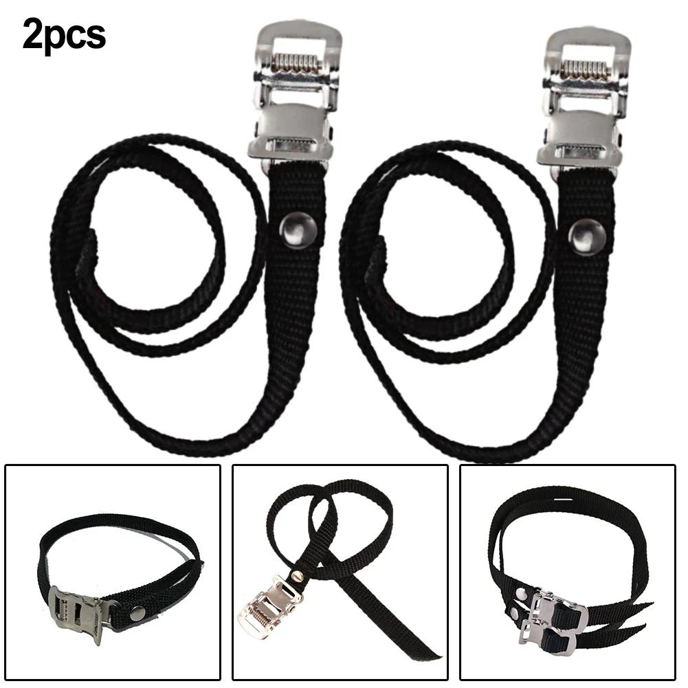 2pcs Exercise Bike Pedal Toe Straps Foot Pedal Strap With Adjustable Metal Buckle Exercise Bike Pedals Clip Straps Fitness Parts