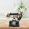 1/2PCS Vintage Artificial Telephone Model Retro Figurines Resin Ornament Craft Bar Home Desktop Miniatures Decoration Gift
