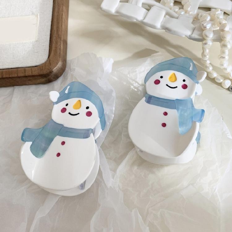 Fashionable White Snowman Hair Clamp Acetate Hairpin Hair Decoration Hairpieces for Women Unique Wedding Hair Ornament