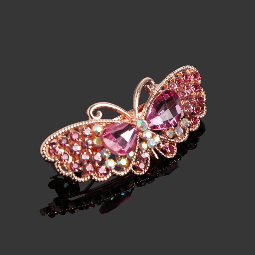 Damen Bruce Automatische Haarspange (Rosa) Haarschmuck Punktnadel