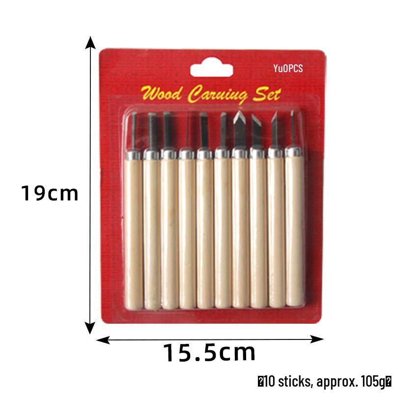 Wood Carving Knife Set: 12-piece Manual Craft Tools for Woodworking & Rubber Stamp Carving