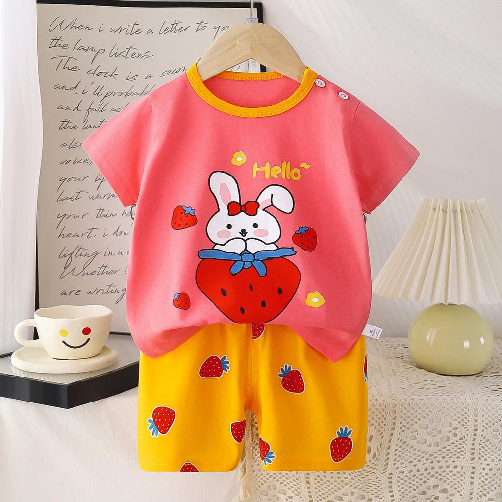 Children's Short-Sleeved Sets for Summer Boys' and Girls' Clothes Lightweight T-shirts for Children's Clothing