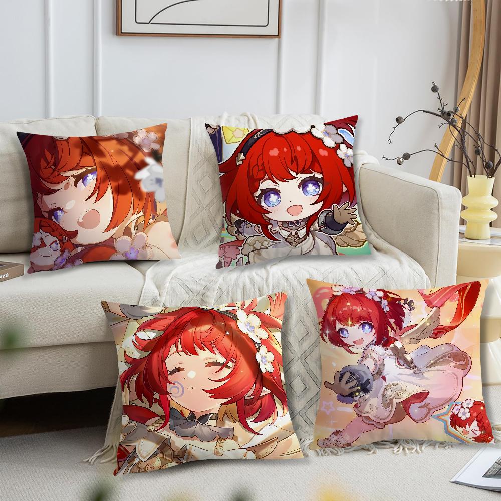 Star Rail Soft Comfortable Pillow Honkai Case for Sofa Living Room Home Cute Office Tribbie Decor Protective Covers