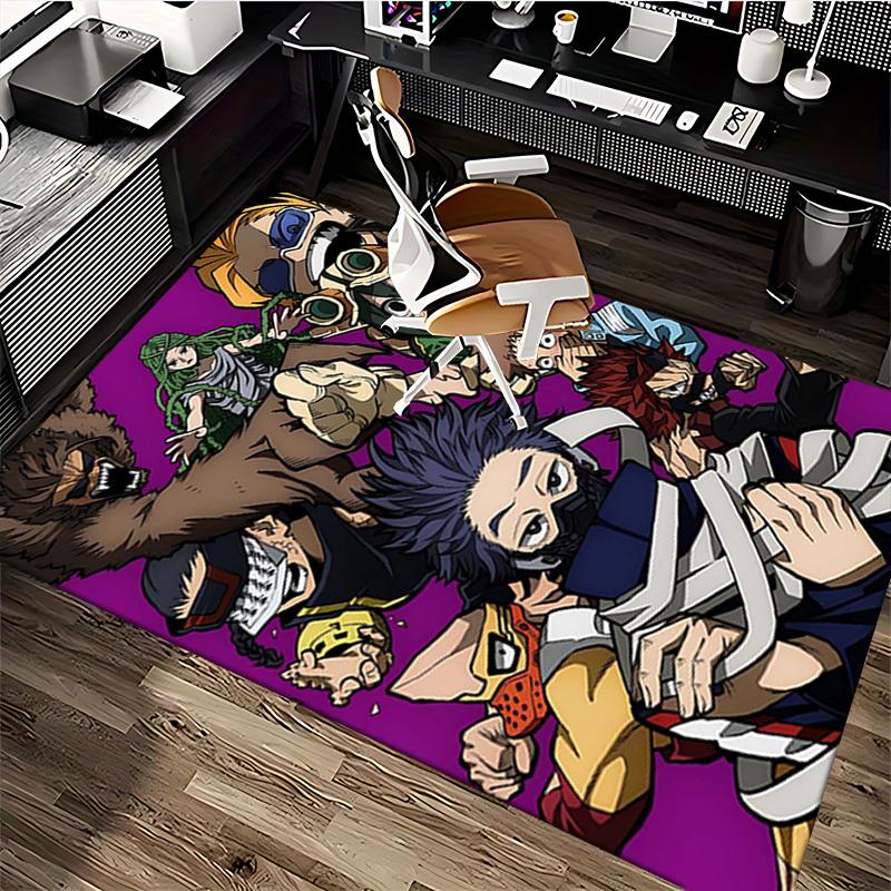 1pc My Hero Academia Theme Chair Mat - Anime Cartoon Design Office Rug, Anti-Slip Carpet for Desk, Suitable for Home Decor, Living Room, Bedroom, Game