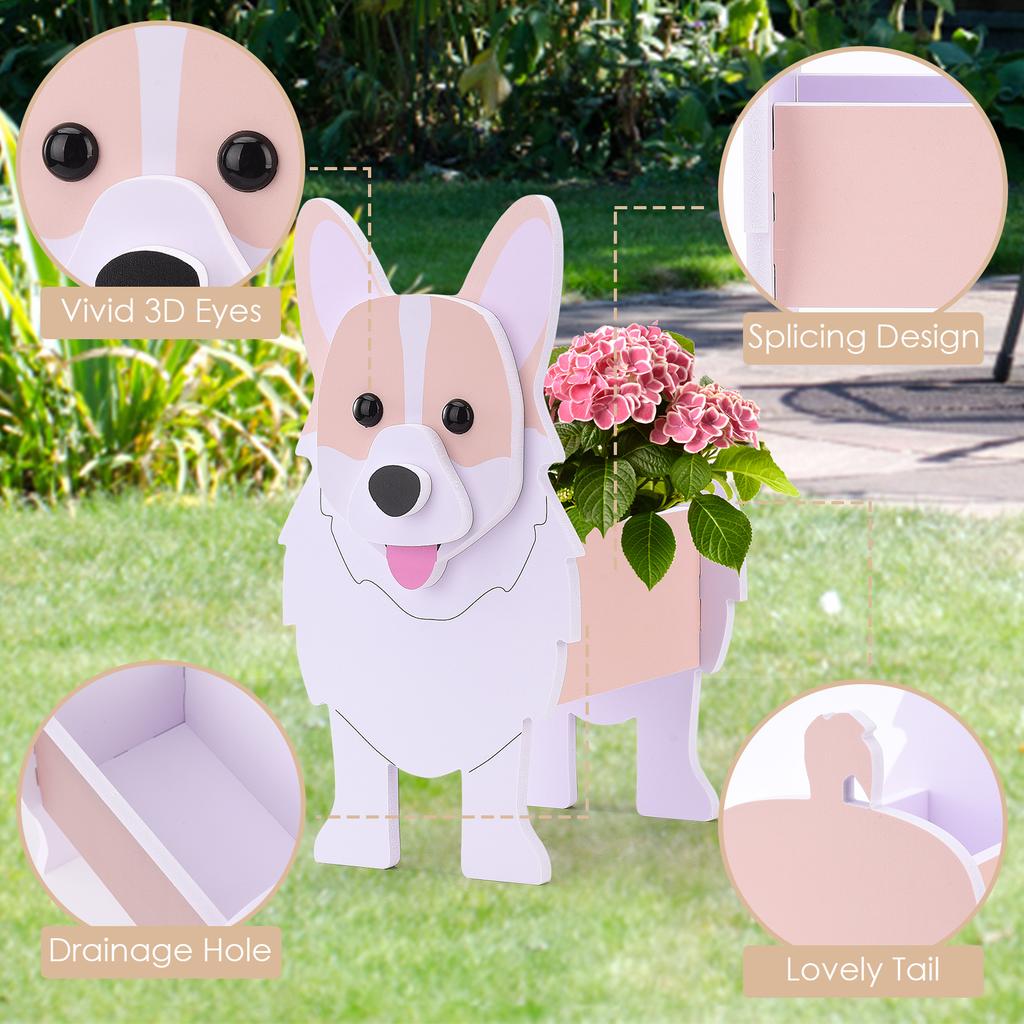 Einzigartiger Hunde-Pflanztopf Einfach zu montieren Süßer Hunde-Blumentopf für Heim-Gartendekoration