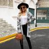 2025 New INS Rhombus Plus Size Knitted Sweater Long Jacket
