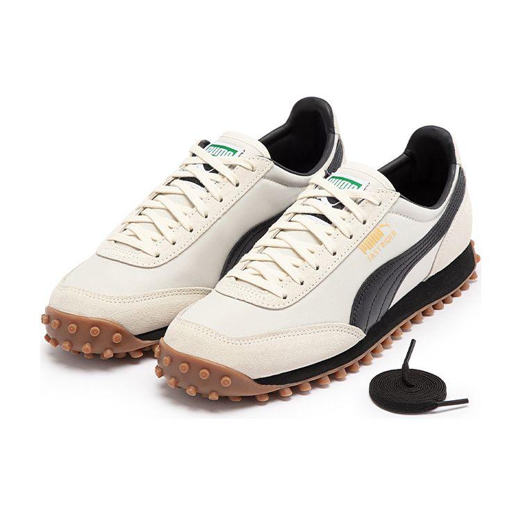 Puma Fast Rider Og Cn Fabric Round Toe Lace-Up Low-Top Lifestyle Sneakers Unisex Sneakers Off-White Black 387323-03