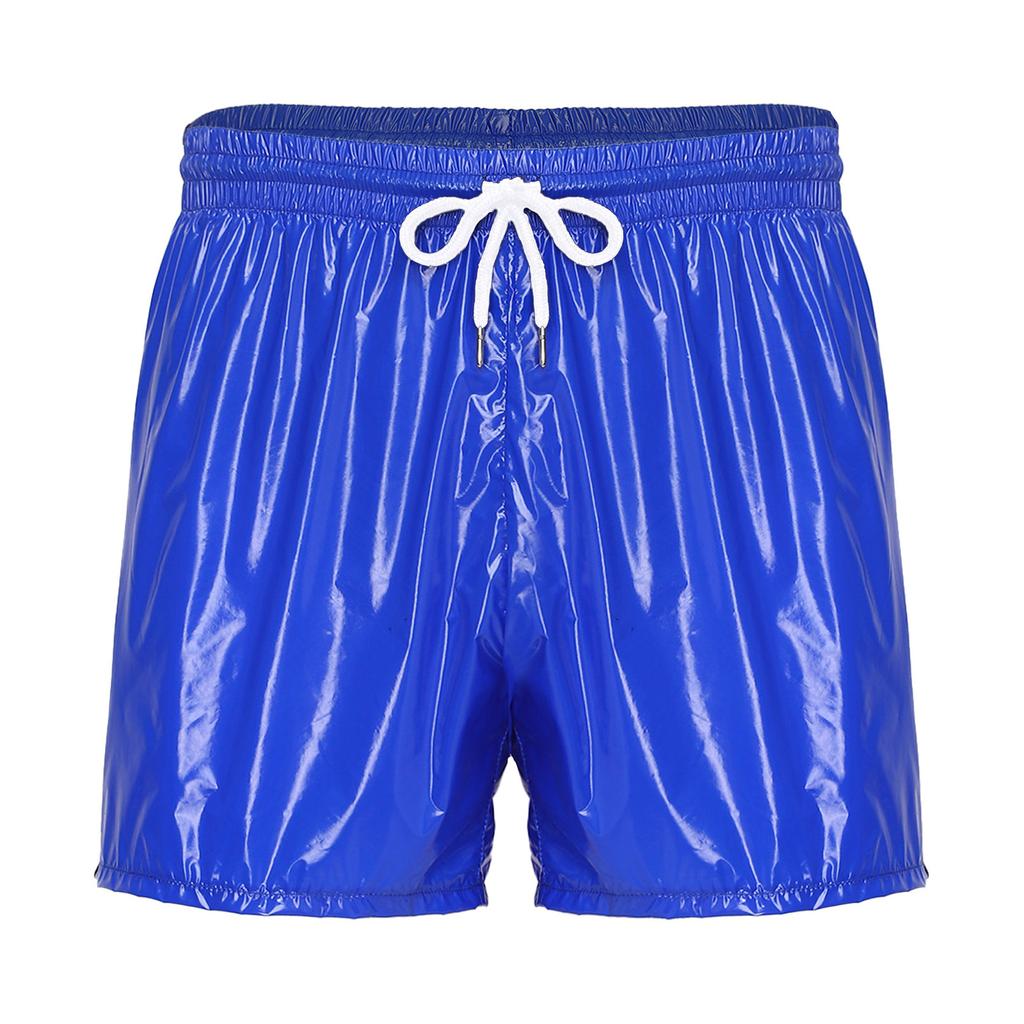 S-3XL Mens Sports Swimming Shorts Waterproof Fabric Elastic Drawstring Waistband Integrated Briefs for Workout Wrestling