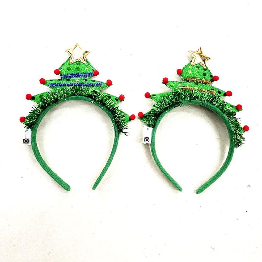 Christmas Decoration Antlers Headband Glowing Elk Hair Hoop Glowing Headband  LED Light Toy