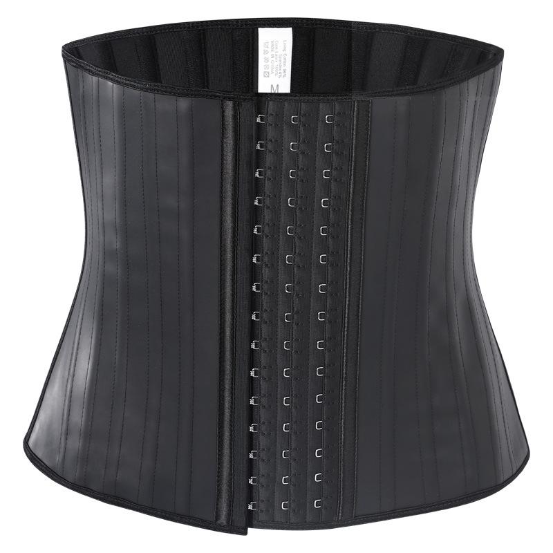 Matte Rubber Waist Trainer: 25 Steel Bone Sports Shaper for Women's Fitness.