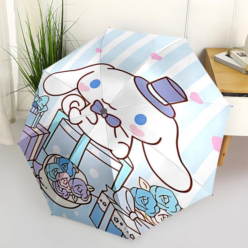 

1pc Sanrio Cinnamoroll Automatic Opening Folding Umbrella with Blue Bow Tie - Perfect Gift for Fans, Travelers, and Everyday Use.D067