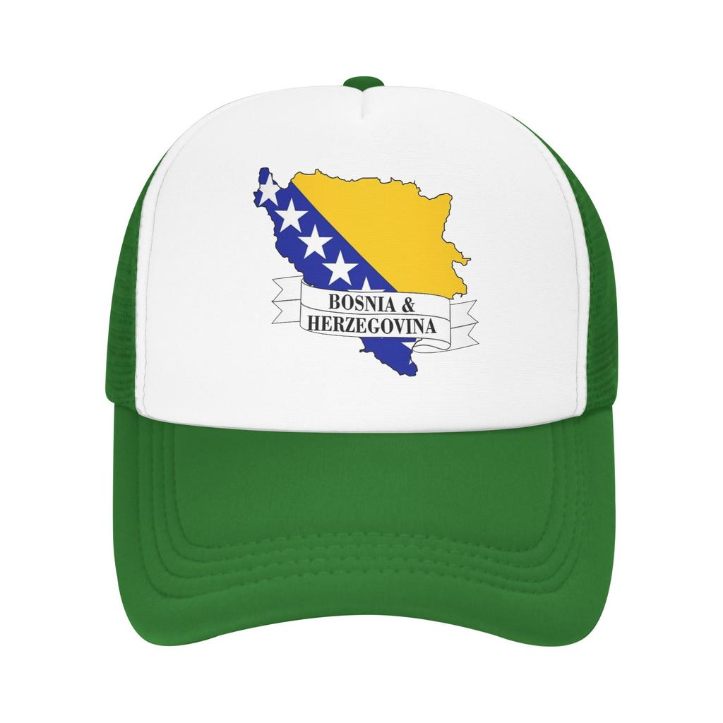 Bosnia and Herzegovina Flag Map Mesh Baseball Cap Adult Outdoor Sun Hat Hats Breathable Summer Trucker Hats