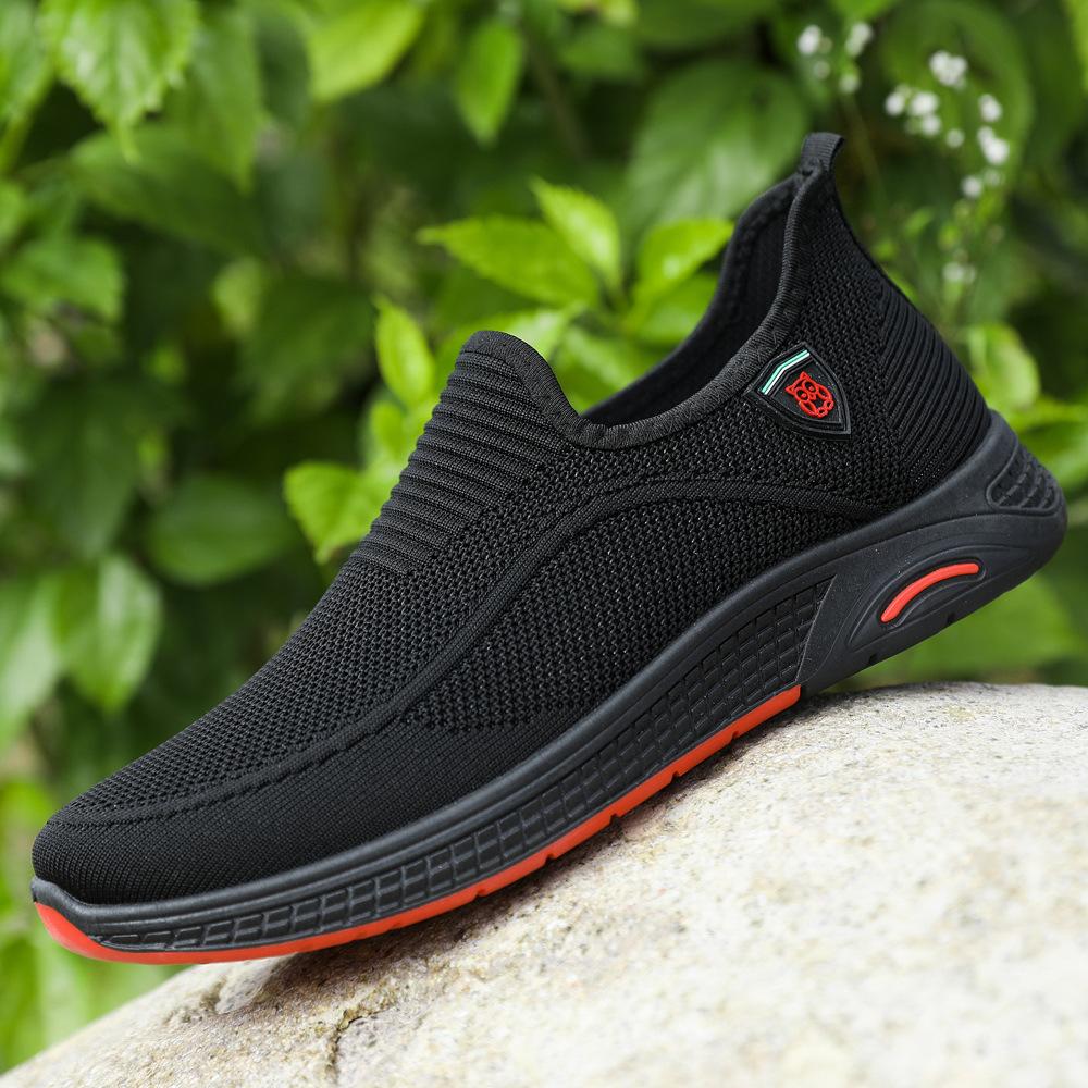 Herrenschuhe 2025 leichte Mesh-Rundkopf-Flachabsatz-Unifarben-Low-Top-Freizeitschuhe neue modische und bequeme Sportschuhe