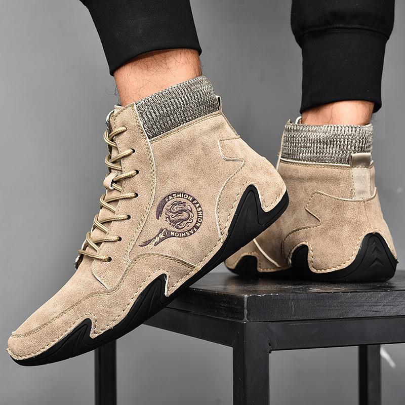 Autumn and winter 2025 new foreign trade large size men's casual high-top Martin boots cotton warm men's shoes manufacturer
