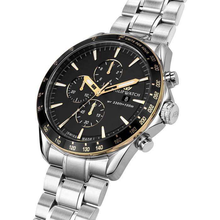 Montre Homme - PHILIP WATCH - Blaze - Quartz - Chronographe - Acier Inoxydable 44mm