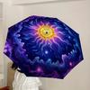 1pc Cosmic Mandala Automatic Folding Umbrella, Heavy-Duty 8-Rib Construction, Perfect for Everyday yy251114114