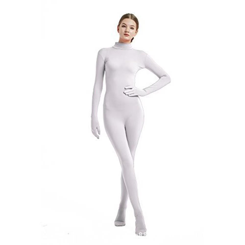 Women's Zentai Solid Color All-inclusive Face-showing Tight Onesie with Hands and Feet Stage Performance Clothes