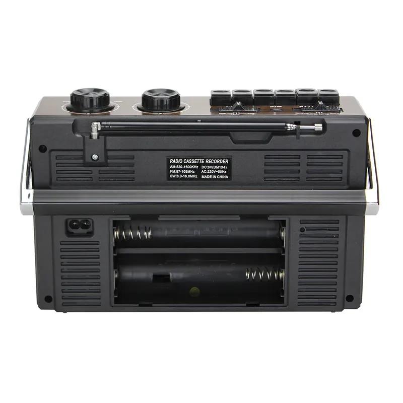 Přenosné Vintage Retro USB AM/FM/SW Vícepásmové Rádio Stereo Bezdrátový Bluetooth Boombox Mp3 Přehrávač Zvuku Záznamník Přehrávač Kazet