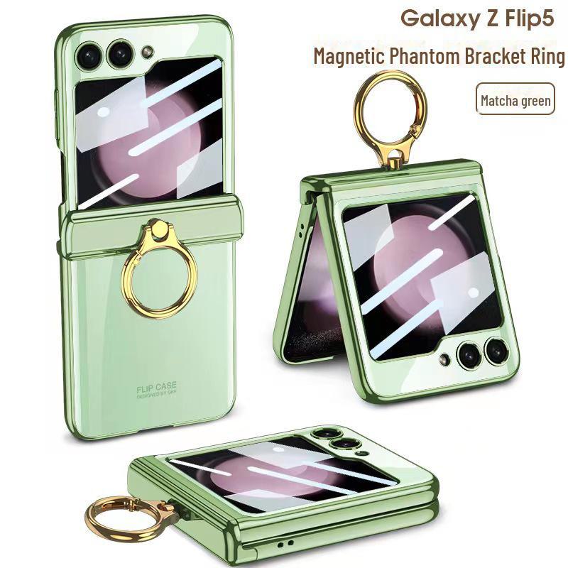 

Чехол для Samsung Flip5 Electricalplating с кольцом Phantom Ring и складной подставкой — защитный чехол GKK Hard Shell Samsung Flip5