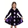 Girls' 3D Yellow Christmas Dress Long Sleeve Summer Spring Vacation Daily Holiday Princess Beautiful Sweet Kids 4-12 Years Casual Dress A Line Dress