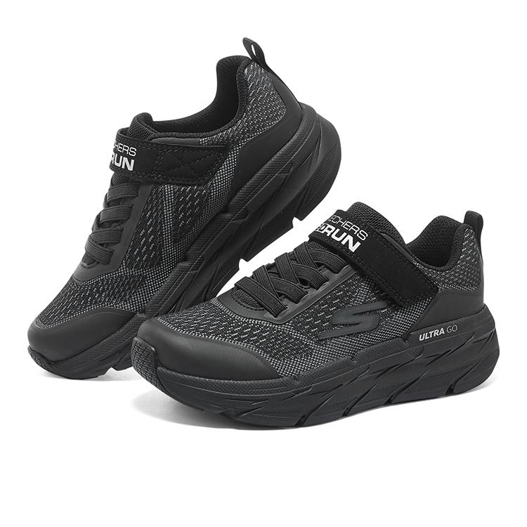 Skechers Fabric Velcro Simple Casual Outdoor Anti-Kick Wear-Resistant Low-Top Kids Running Shoes Kids sneakers Black 405030L-BKCC