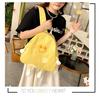 Schoolbag New Simple Cheese Backpack Women's Canvas Bag School Bag Premium Sense Bag Backpack Junior High School Men's Large Capacity