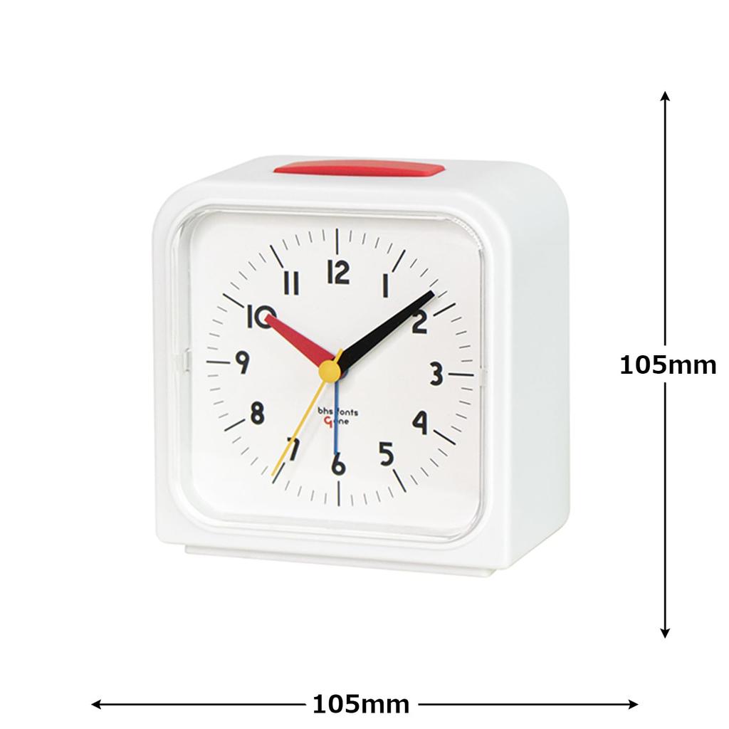 El Commune Bauhaus GENE ALARM CLOCK Universal Alarm Desk Clock, White, DCL-009