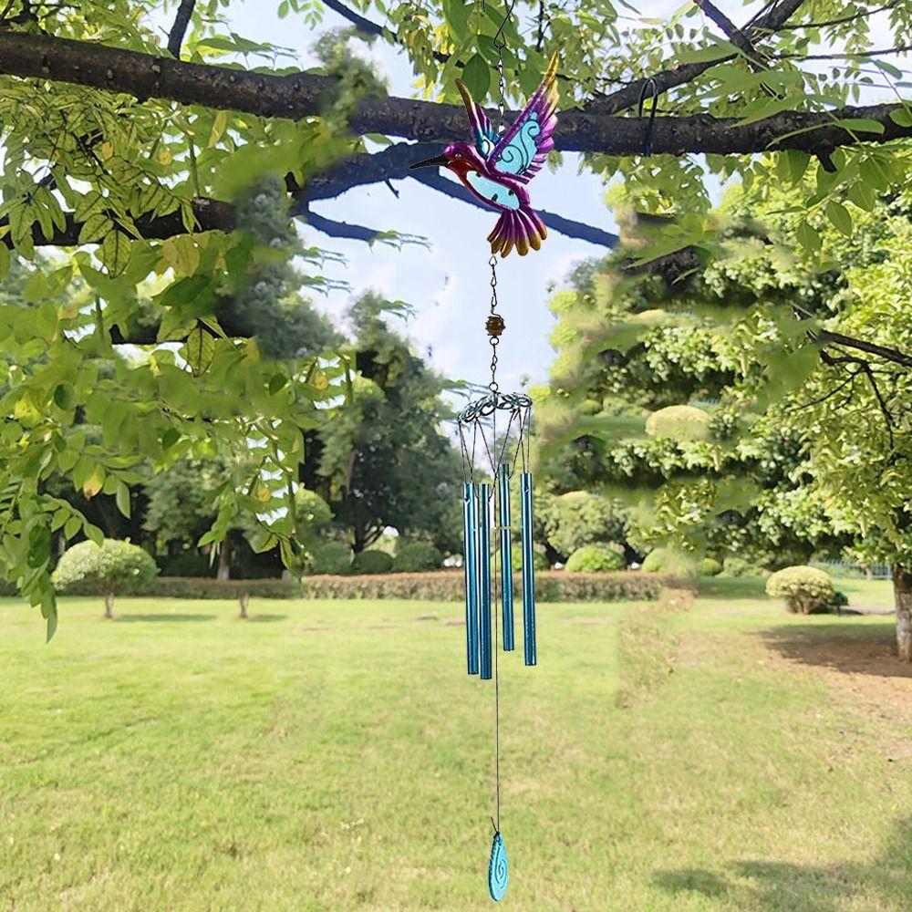 Creative Hummingbird Wind Chime Metal Hanging Decoration Garden Decoration Bell Pendant Gift