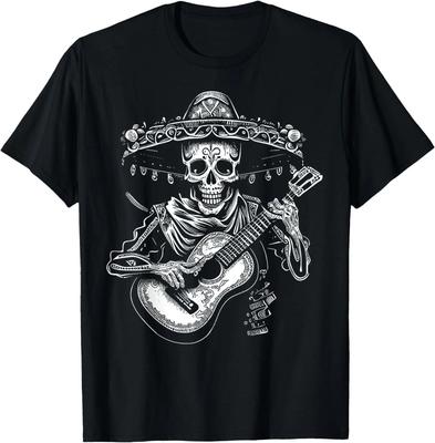 Dia De Los Muertos Skeleton Mariachi Guitar Day of The Dead T-Shirt