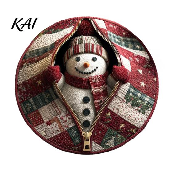 Bedroom Decorative Mat Christmas 3D Rug, Illusion Area Round Rug Floor Mat, Festive Carpet for Indoor Home Living Room Holiday Decoration Winter