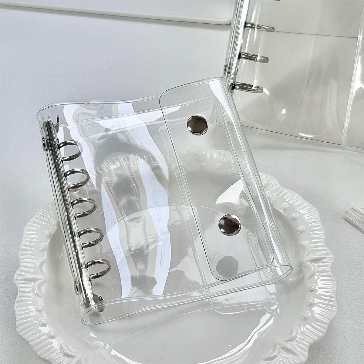 

Transparent M5 Stickers Journal with 20 Detachable Pages: Multi-functional Ring Binder Book A7 Transparent Binder + 20 Grid Pages