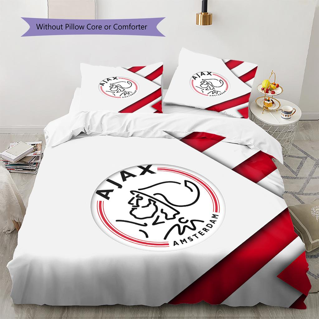 AFC Ajax Pattern Bedding Quilt Set  Home Decoration  Gift (1 * Duvet Cover + 2 * Pillowcase  Without Core)