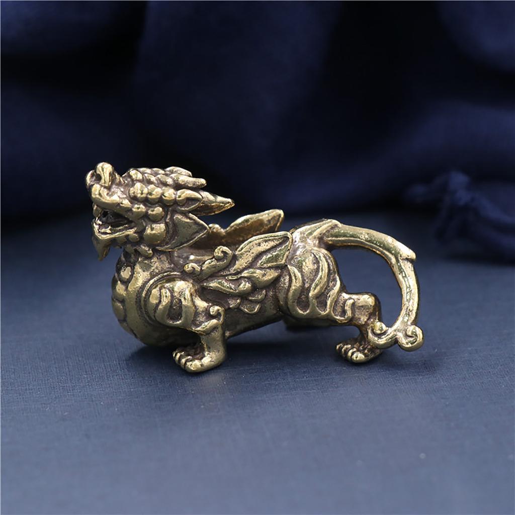 Chinese Brass Fengshui Dragon Statue Figurine for Wealth Luck Prosperity Fengshui Charm Sculpture Wealth Gift for Friend