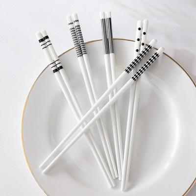 5 Pair Set Luxury Ceramic Chopstick Non-slip Anti-bacteria Mould Resistant Chopstick Anti-scalding High Temperature Resistance