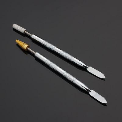 Kendin Yap Deri Ürünler için Çift Amaçlı Kenar Yağlama Kalemi 1 Adet Saf Bakır Uç Tırtıklı Sap Kenar Yağlama Kalemi