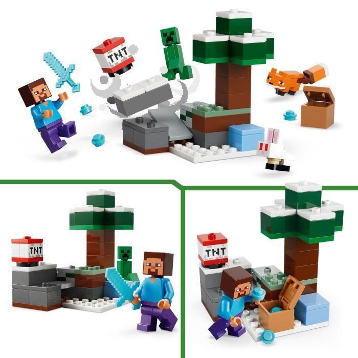 LEGO Minecraft 21583 Steves Abenteuer in der Taiga - Spiel für Jungen oder Mädchen ab 6 Jahren