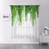 Watercolor Floral Nordic Leaves Sheer Voile Curtain For Living Room Bedroom Kitchen Window Transparent Chiffon Tulle Curtains