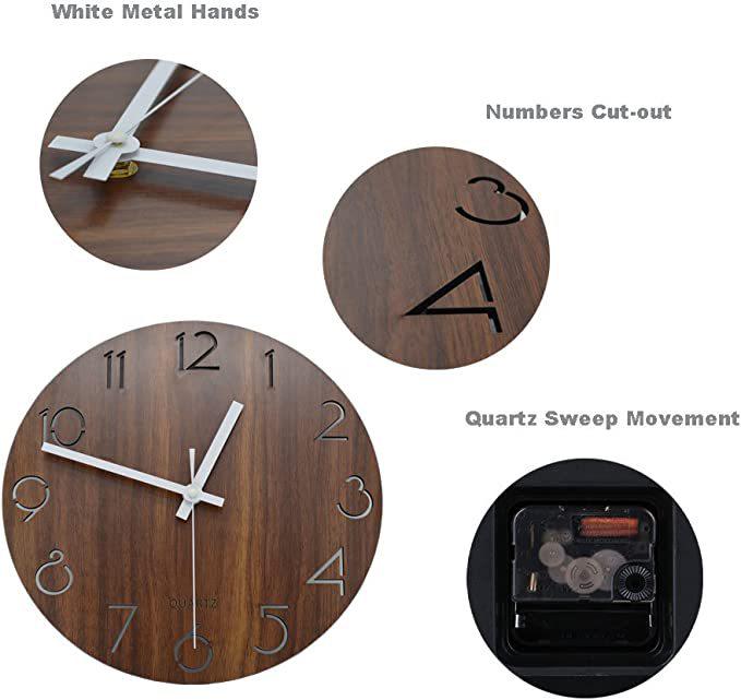 Luminous Wooden Wall Clock: Silent, Simple, Decorative Timepiece for the Living Room